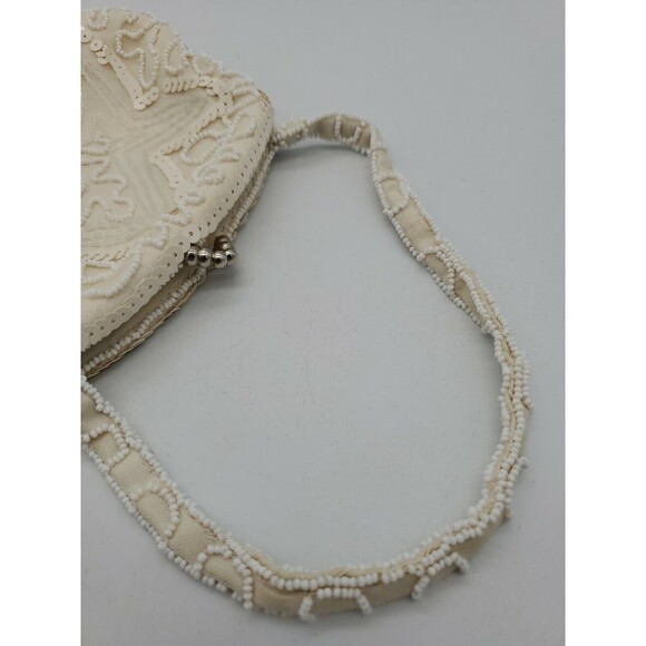 Vintage Walborg Hand Beaded Clutch Made in Belgium Cream & White Exquisite - Picture 12 of 12